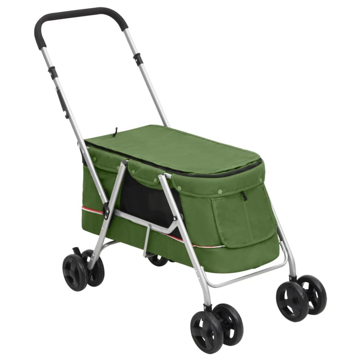 Wózek Spacerowy dla Psa Składany do 15 kg 100x49x96 cm Zielony