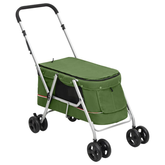 Wózek Spacerowy dla Psa Składany do 15 kg 100x49x96 cm Zielony