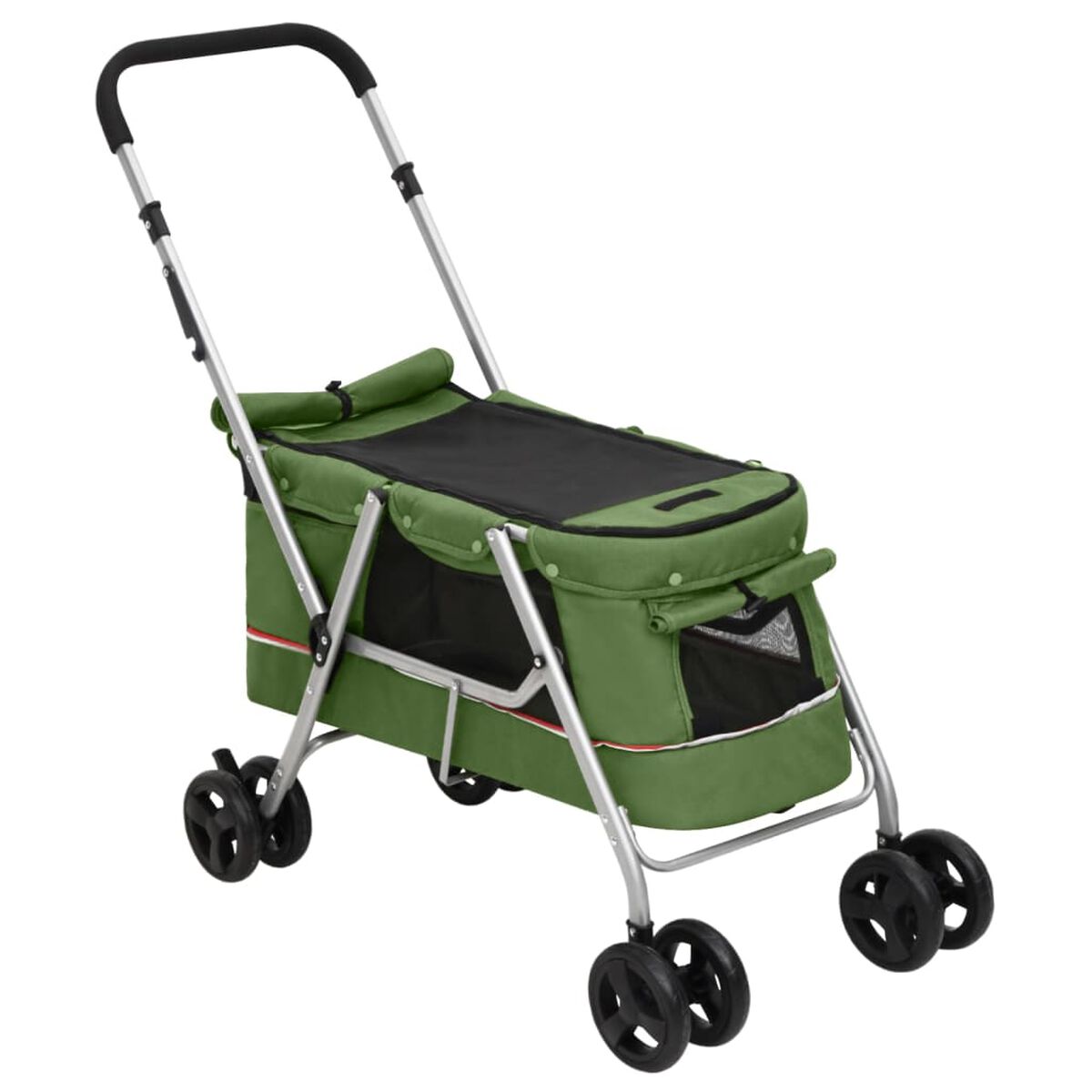 Wózek Spacerowy dla Psa Składany do 15 kg 100x49x96 cm Zielony – widok 3