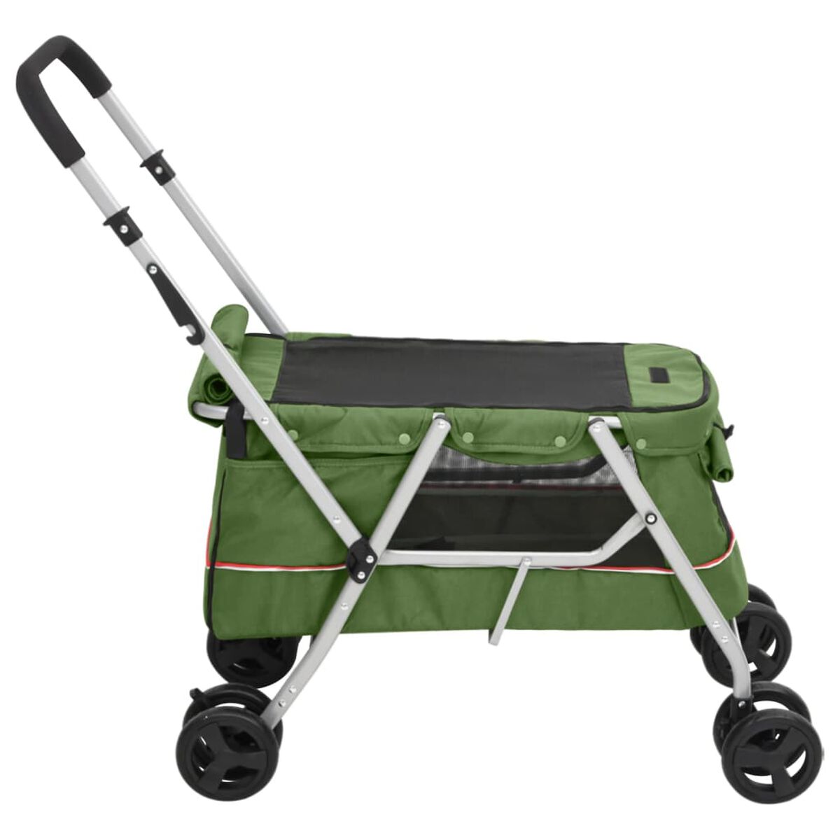 Wózek Spacerowy dla Psa Składany do 15 kg 100x49x96 cm Zielony – widok 5