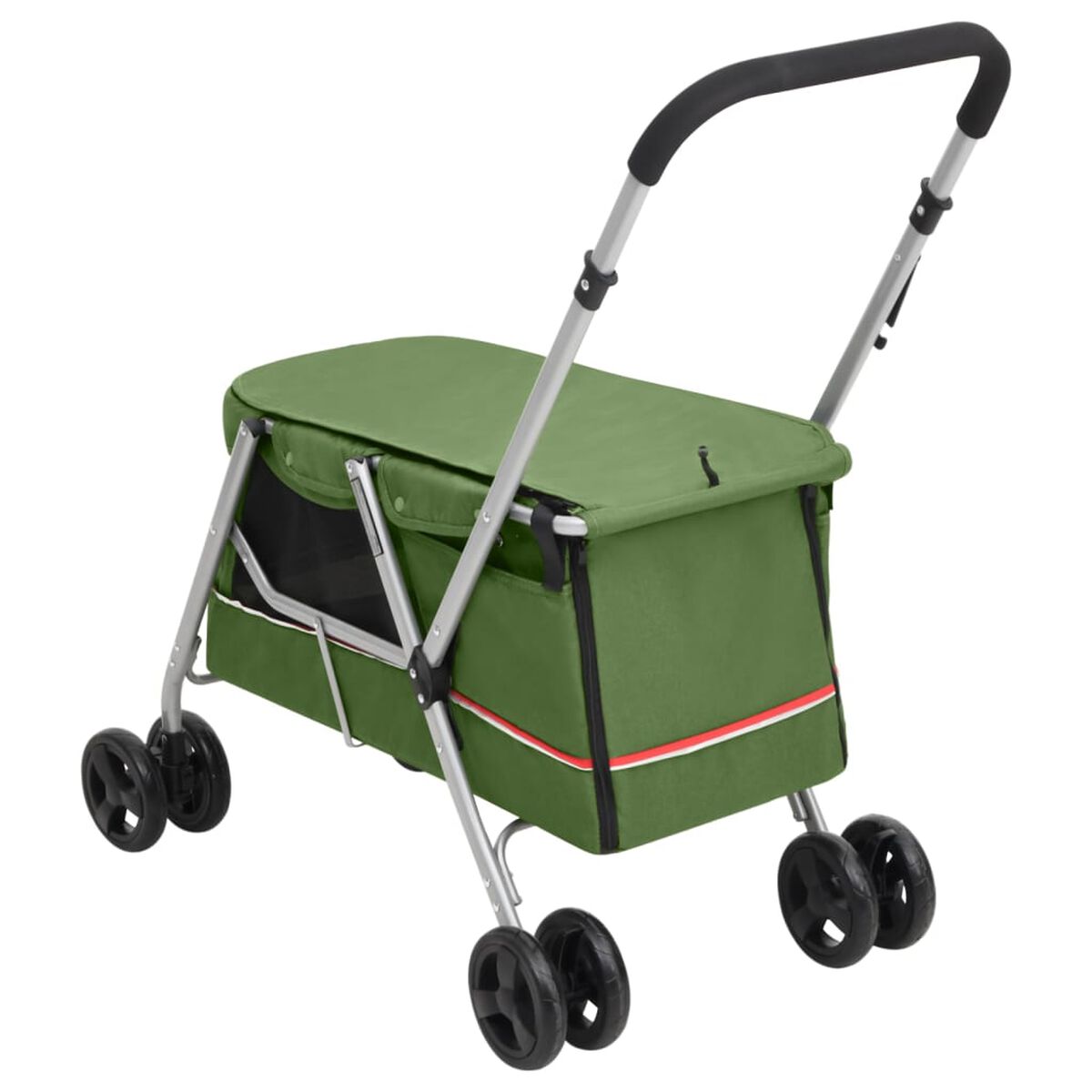 Wózek Spacerowy dla Psa Składany do 15 kg 100x49x96 cm Zielony – widok 6