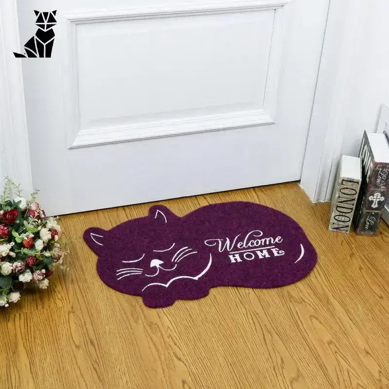 Wycieraczka w Kształcie Kota – Styl i Funkcja Fioletowy w Kształcie Kota Wycieraczka