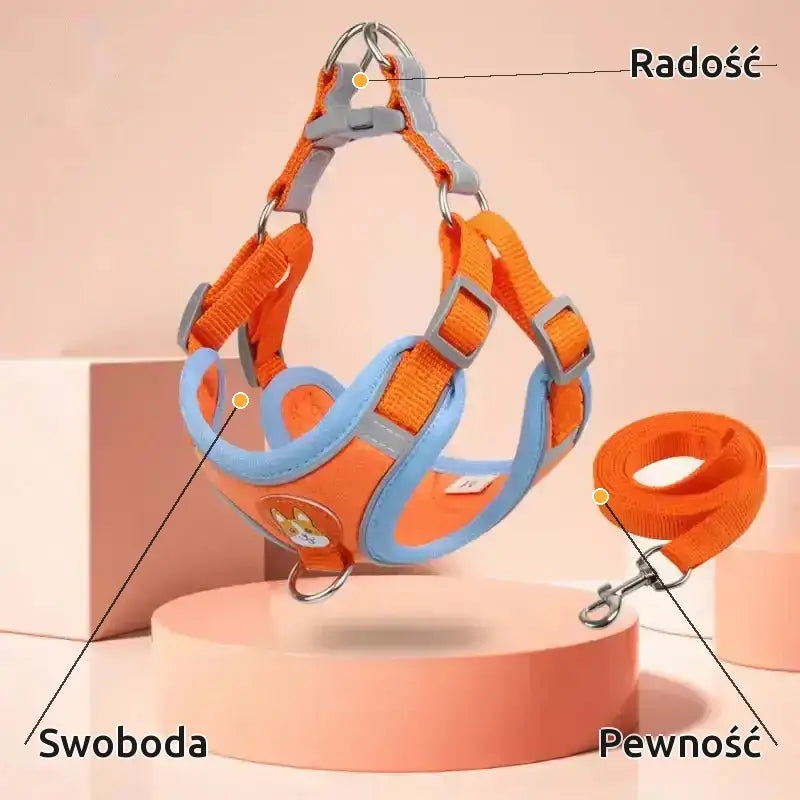Wygodne Szelki dla Psa Ergonomiczne Regulowane Pomarańczowy / s