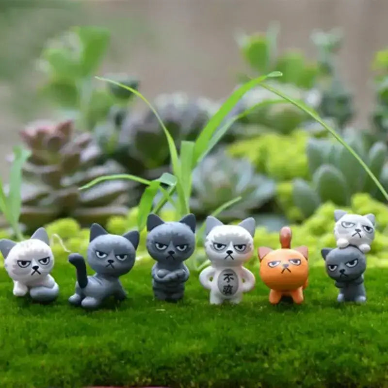 Zestaw Figurek Grumpy Kitty Dekoracyjne 6 Szt. Tytuł Domyślny Siedem Miniatura Kot