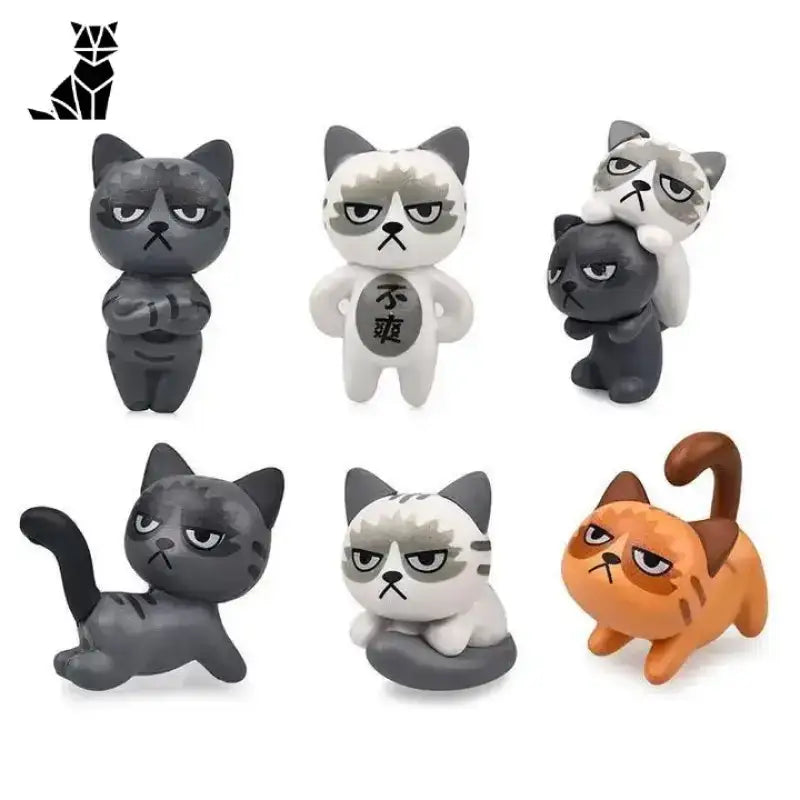 Zestaw Figurek Grumpy Kitty Dekoracyjne 6 Szt. Tytuł Domyślny Zestaw Sześć Zrzędliwy